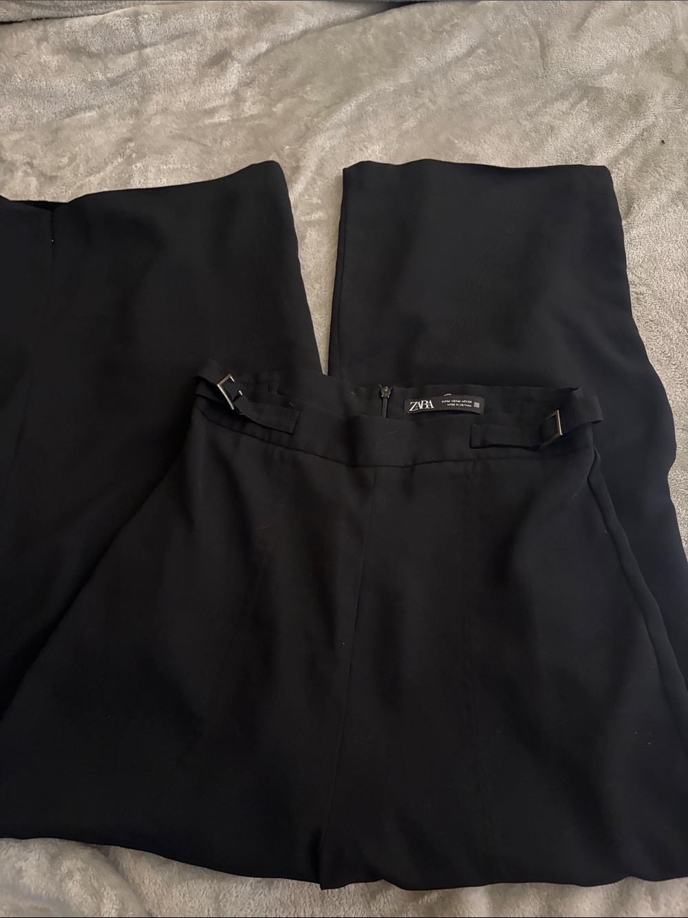 Zara Men Black Dress Pants with Side-adjust Tabs